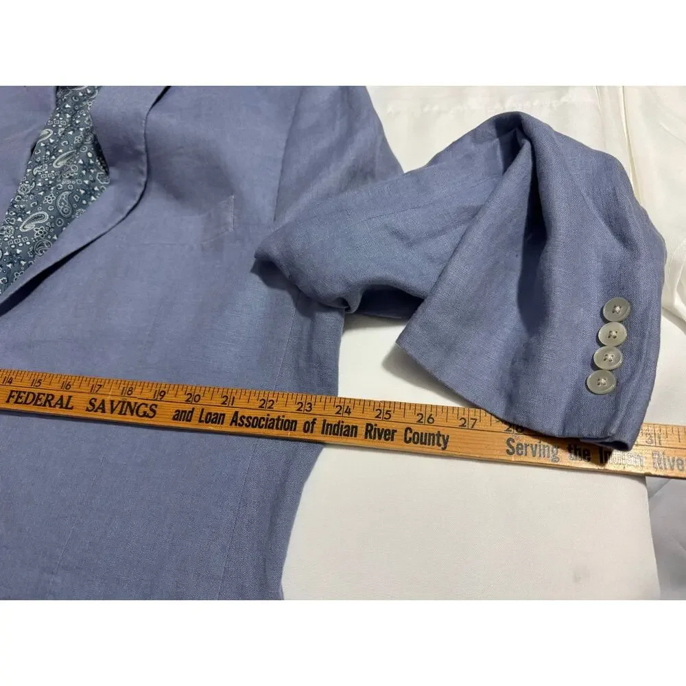 Polo Ralph Lauren Blue Linen Blazer Sport Coat - Men's Size 46R